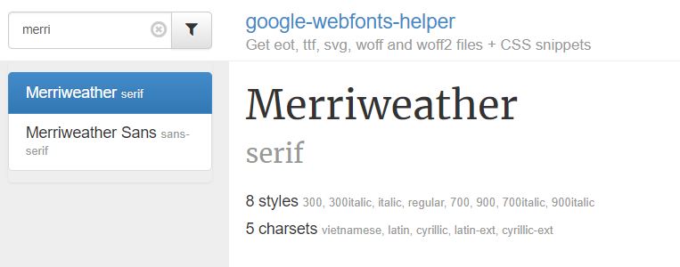 Google Fonts helper